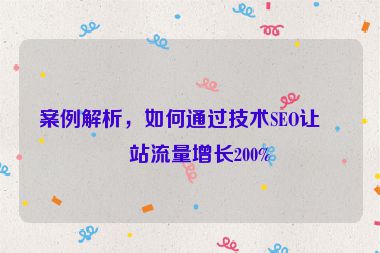案例解析，如何通過(guò)技術(shù)SEO讓網(wǎng)站流量增長(zhǎng)200%