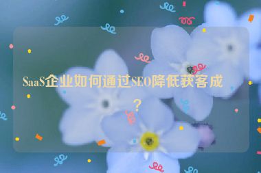 SaaS企業(yè)如何通過(guò)SEO降低獲客成本？