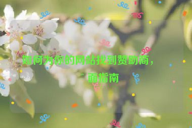 如何為你的網(wǎng)站找到贊助商，全面指南