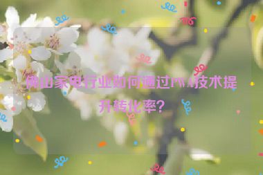 佛山家電行業(yè)如何通過PWA技術(shù)提升轉(zhuǎn)化率？