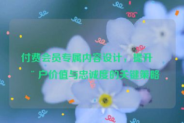 付費會員專屬內容設計，提升用戶價值與忠誠度的關鍵策略