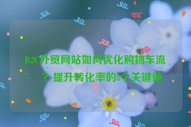 B2C外貿(mào)網(wǎng)站如何優(yōu)化購物車流程？提升轉(zhuǎn)化率的8個關(guān)鍵策略