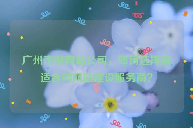廣州市做網(wǎng)站公司，如何選擇最適合的網(wǎng)站建設(shè)服務(wù)商？