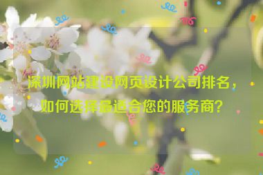 深圳網(wǎng)站建設(shè)網(wǎng)頁設(shè)計(jì)公司排名，如何選擇最適合您的服務(wù)商？