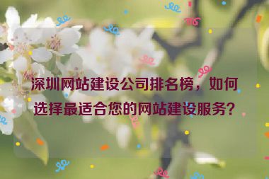 深圳網(wǎng)站建設(shè)公司排名榜，如何選擇最適合您的網(wǎng)站建設(shè)服務(wù)？