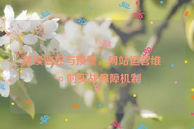 持續(xù)監(jiān)控與預(yù)警，網(wǎng)站運(yùn)營(yíng)維護(hù)的實(shí)戰(zhàn)保障機(jī)制