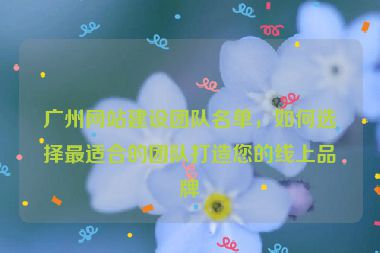 廣州網(wǎng)站建設(shè)團(tuán)隊(duì)名單，如何選擇最適合的團(tuán)隊(duì)打造您的線上品牌