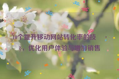 10個(gè)提升移動(dòng)網(wǎng)站轉(zhuǎn)化率的技巧，優(yōu)化用戶體驗(yàn)與增加銷售