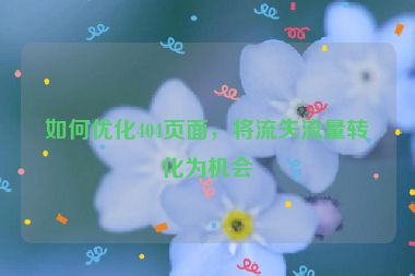 如何優(yōu)化404頁面，將流失流量轉化為機會