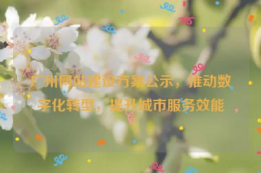 廣州網(wǎng)站建設(shè)方案公示，推動數(shù)字化轉(zhuǎn)型，提升城市服務(wù)效能