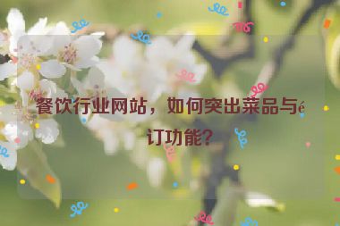 餐飲行業(yè)網(wǎng)站，如何突出菜品與預(yù)訂功能？