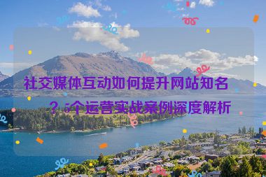 社交媒體互動(dòng)如何提升網(wǎng)站知名度？5個(gè)運(yùn)營(yíng)實(shí)戰(zhàn)案例深度解析