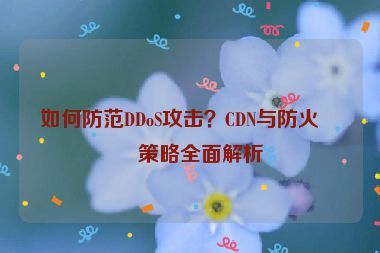 如何防范DDoS攻擊？CDN與防火墻策略全面解析