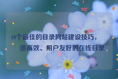 10個(gè)最佳的目錄網(wǎng)站建設(shè)技巧，打造高效、用戶友好的在線目錄