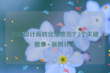 如何設(shè)計高轉(zhuǎn)化落地頁？5個關(guān)鍵要素+案例分析