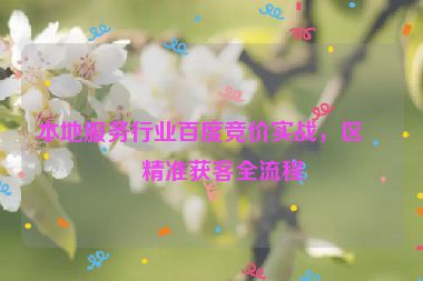 本地服務(wù)行業(yè)百度競(jìng)價(jià)實(shí)戰(zhàn)，區(qū)域精準(zhǔn)獲客全流程