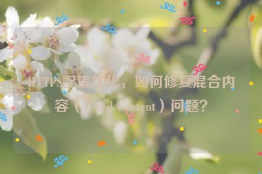 HTTPS配置優(yōu)化，如何修復(fù)混合內(nèi)容（Mixed Content）問題？