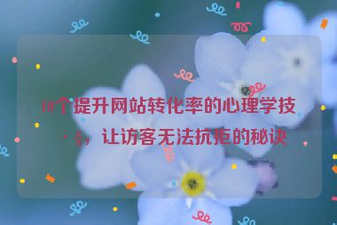 10個提升網(wǎng)站轉(zhuǎn)化率的心理學(xué)技巧，讓訪客無法抗拒的秘訣