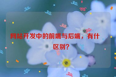 網(wǎng)站開發(fā)中的前端與后端，有什么區(qū)別？