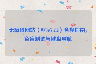 無障礙網(wǎng)站（WCAG 2.2）合規(guī)指南，色盲測試與鍵盤導(dǎo)航