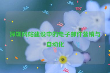 深圳網(wǎng)站建設(shè)中的電子郵件營(yíng)銷與自動(dòng)化