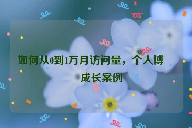 如何從0到1萬月訪問量，個(gè)人博客成長案例