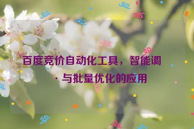 百度競(jìng)價(jià)自動(dòng)化工具，智能調(diào)價(jià)與批量?jī)?yōu)化的應(yīng)用
