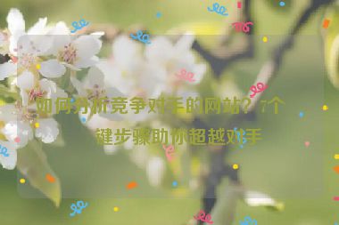 如何分析競(jìng)爭(zhēng)對(duì)手的網(wǎng)站？7個(gè)關(guān)鍵步驟助你超越對(duì)手