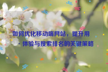 如何優(yōu)化移動端網(wǎng)站，提升用戶體驗與搜索排名的關(guān)鍵策略