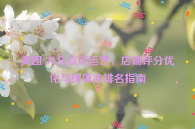 美團(tuán)/大眾點(diǎn)評(píng)運(yùn)營(yíng)，店鋪評(píng)分優(yōu)化與榜單沖排名指南