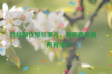 網(wǎng)站制作那些事兒，你需要知道的所有細(xì)節(jié)