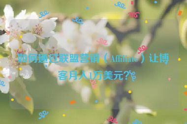 如何通過聯(lián)盟營銷（Affiliate）讓博客月入1萬美元？