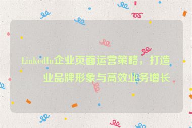 LinkedIn企業(yè)頁(yè)面運(yùn)營(yíng)策略，打造專(zhuān)業(yè)品牌形象與高效業(yè)務(wù)增長(zhǎng)