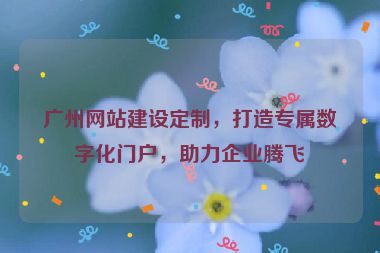 廣州網(wǎng)站建設(shè)定制，打造專屬數(shù)字化門戶，助力企業(yè)騰飛