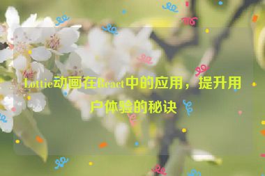 Lottie動(dòng)畫(huà)在React中的應(yīng)用，提升用戶(hù)體驗(yàn)的秘訣