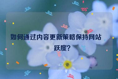 如何通過內(nèi)容更新策略保持網(wǎng)站活躍度？