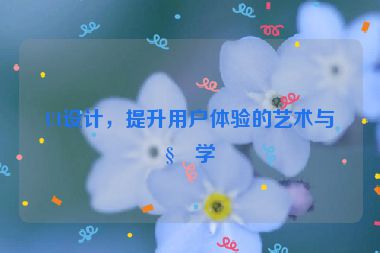 UI設(shè)計(jì)，提升用戶體驗(yàn)的藝術(shù)與科學(xué)