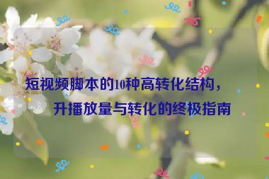 短視頻腳本的10種高轉(zhuǎn)化結(jié)構(gòu)，提升播放量與轉(zhuǎn)化的終極指南