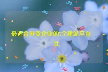 最適合外貿(mào)企業(yè)的5個(gè)建站平臺對比