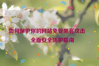 如何保護(hù)你的網(wǎng)站免受黑客攻擊？全面安全防護(hù)指南