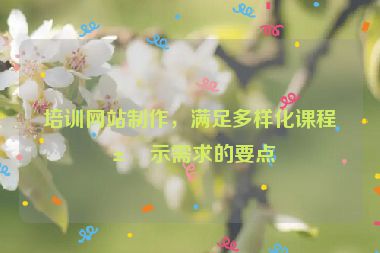 培訓(xùn)網(wǎng)站制作，滿足多樣化課程展示需求的要點(diǎn)