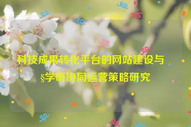 科技成果轉(zhuǎn)化平臺(tái)的網(wǎng)站建設(shè)與產(chǎn)學(xué)研協(xié)同運(yùn)營策略研究
