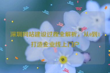 深圳網(wǎng)站建設(shè)過程全解析，從0到1打造企業(yè)線上門戶