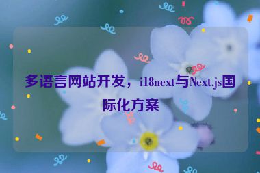 多語(yǔ)言網(wǎng)站開(kāi)發(fā)，i18next與Next.js國(guó)際化方案