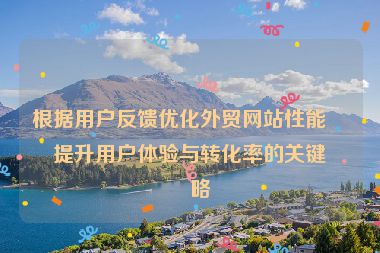 根據(jù)用戶反饋優(yōu)化外貿(mào)網(wǎng)站性能，提升用戶體驗與轉(zhuǎn)化率的關(guān)鍵策略