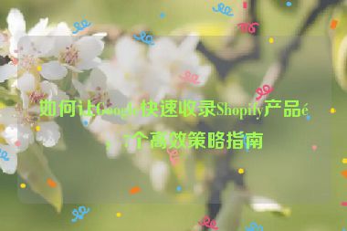 如何讓Google快速收錄Shopify產(chǎn)品頁(yè)，7個(gè)高效策略指南