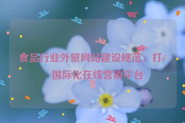 食品行業(yè)外貿(mào)網(wǎng)站建設(shè)規(guī)范，打造國際化在線營銷平臺