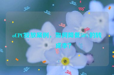 oCPC投放案例，如何降低50%的轉(zhuǎn)化成本？