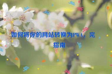 如何將你的網(wǎng)站轉(zhuǎn)換為PWA，完整指南