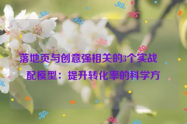 落地頁(yè)與創(chuàng)意強(qiáng)相關(guān)的3個(gè)實(shí)戰(zhàn)匹配模型：提升轉(zhuǎn)化率的科學(xué)方法